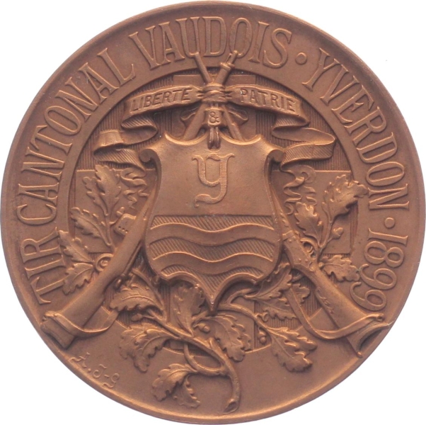 1899 Yverdon - Kupfer - Kantonales Schützenfest Waadt